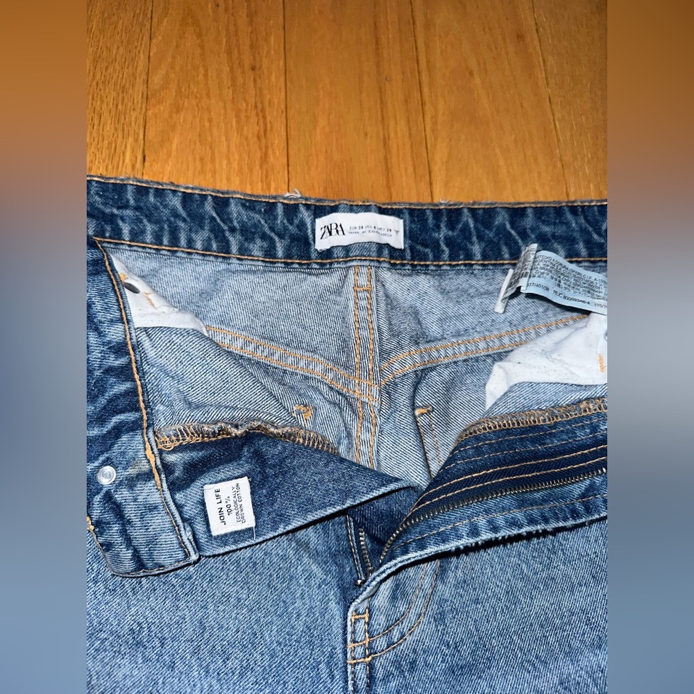 Zara denim jeans medium wash boyfriend mom style HighWaisted - Picture 4 of 6